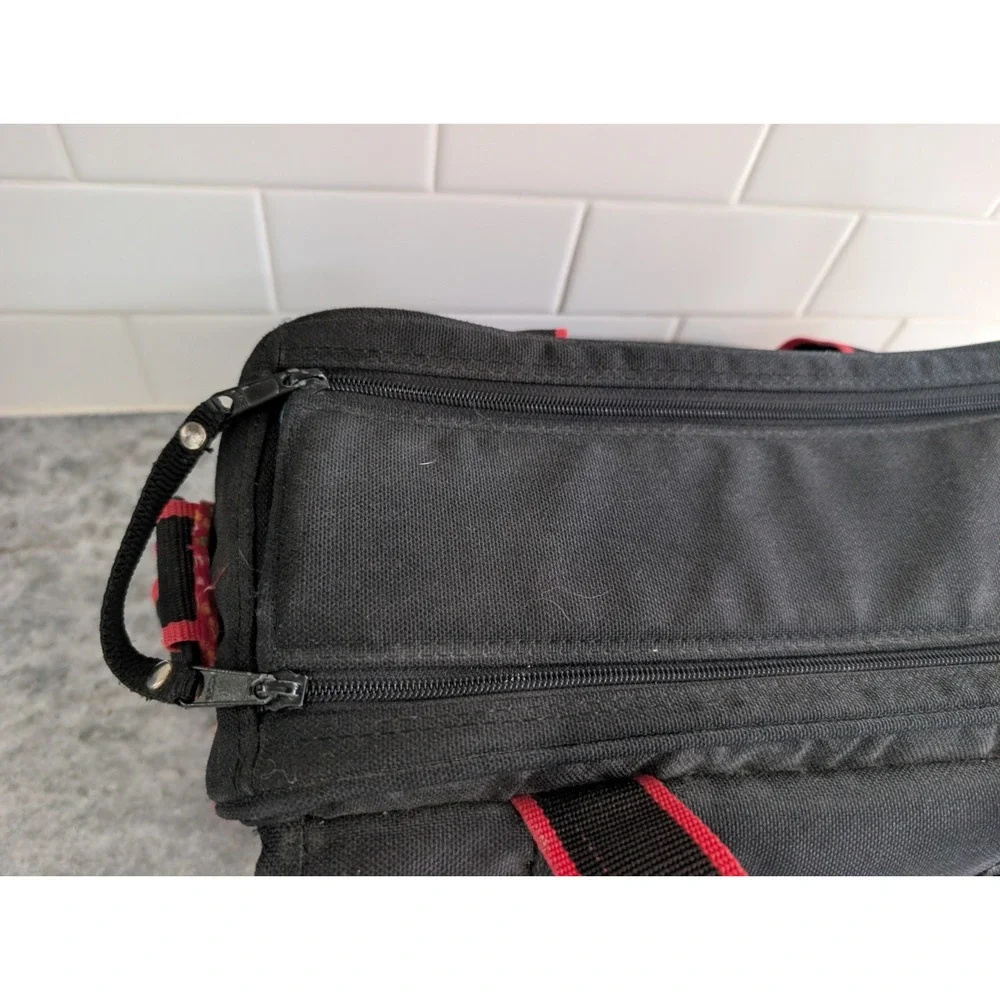 Sakar Camera Camcorder Bag Black Red Handle or Shoulder Strap Dual Zip Closure